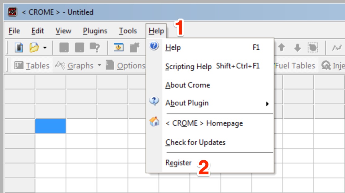 screenshot of CROME help menu